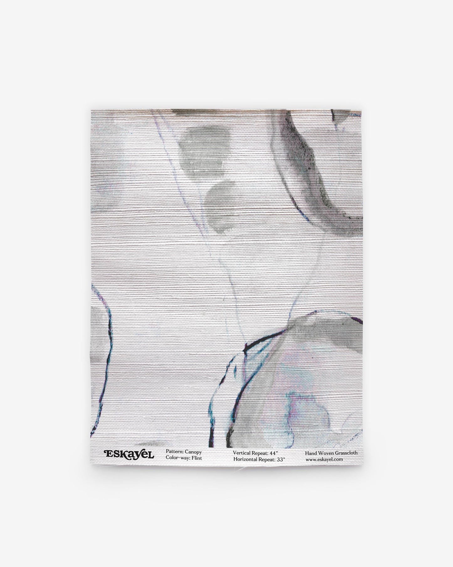 An abstract painting on a Canopy Grasscloth Sample Flint paper