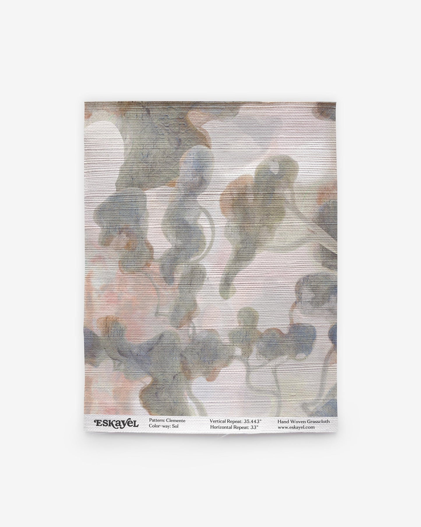 a Clemente Grasscloth Sample Sol ofanabstract painting on wallpaper