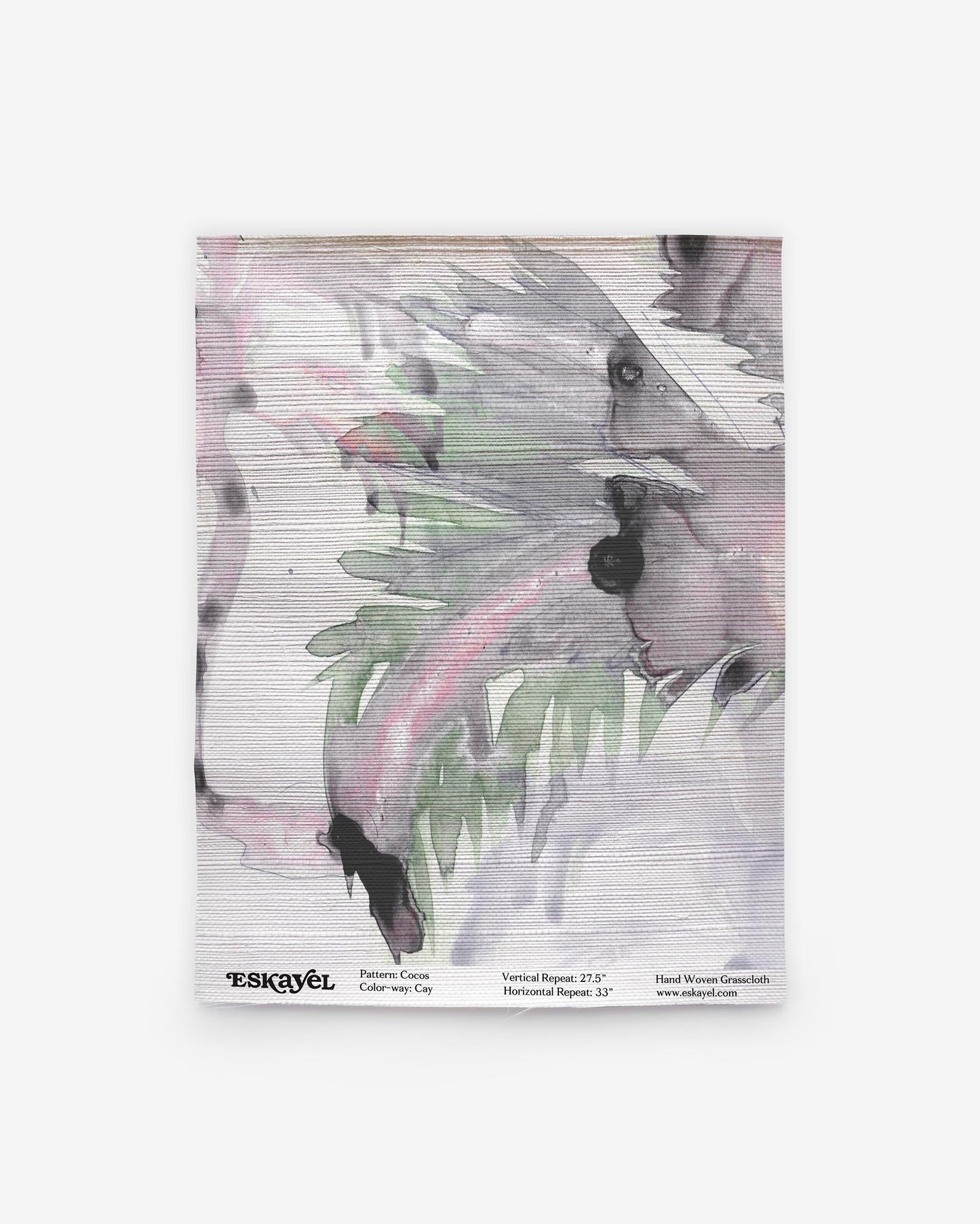 a sample of the Cocos Grasscloth Sample Cay on wallpaper