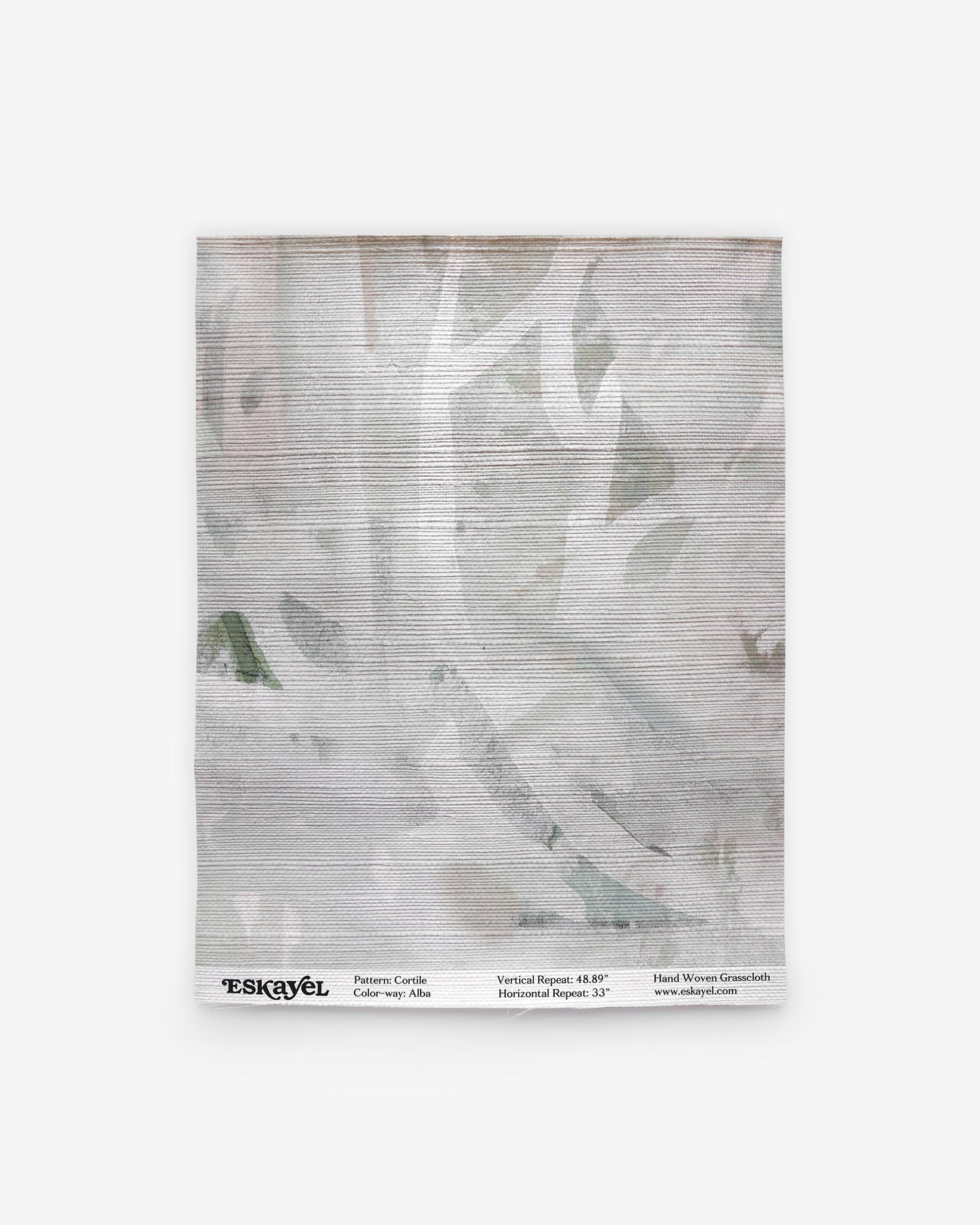 An image of a Cortile Grasscloth Sample Alba on wallpaper