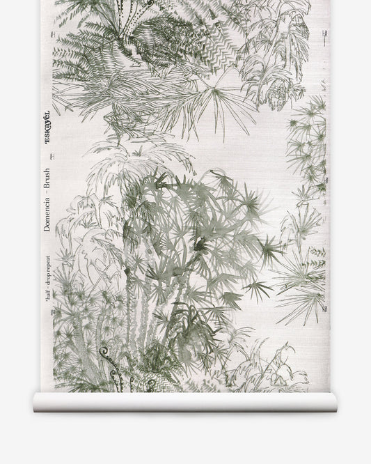 A roll of Domenica Grasscloth Brush wallpaper from the Salentu Collection