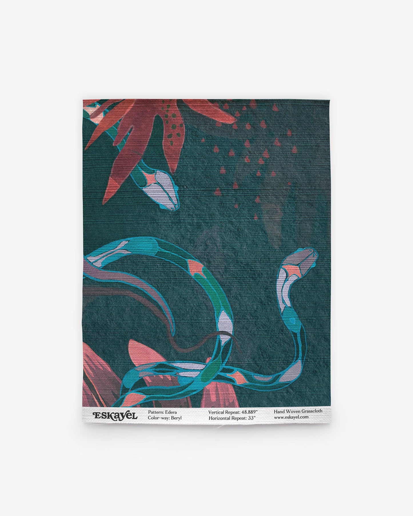 a sample of the Edera Grasscloth Sample Beryl pillow