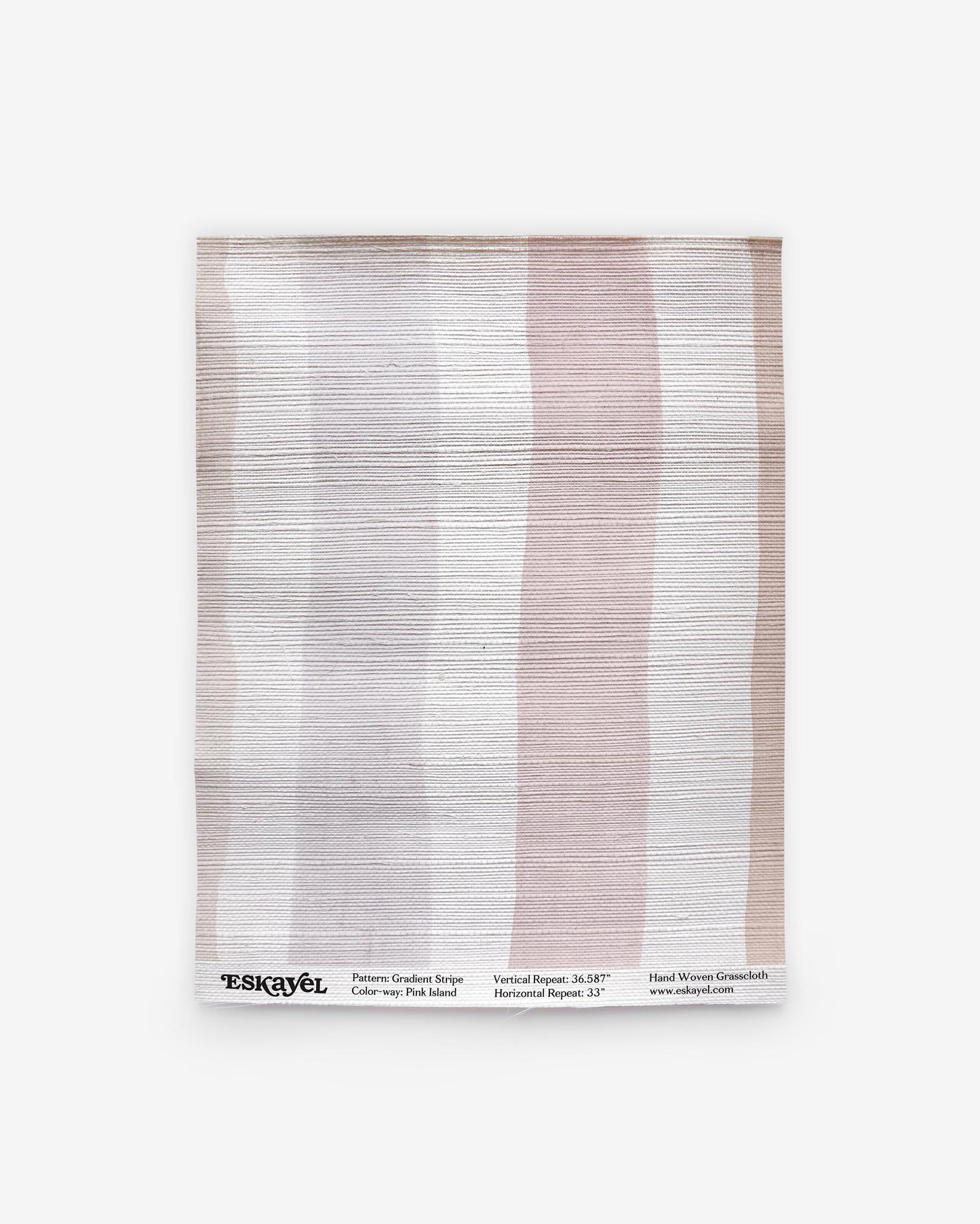 A pink and white striped Gradient Stripe Grasscloth wallpaper on wallpaper