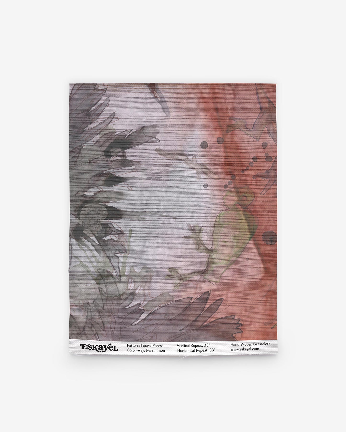 a Laurel Forest Grasscloth Sample Persimmon