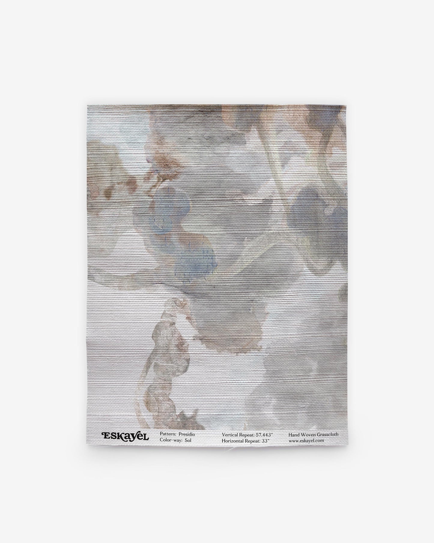 An image of a watercolor painting on wallpaper featuring the Presidio Grasscloth Solon wallpaper