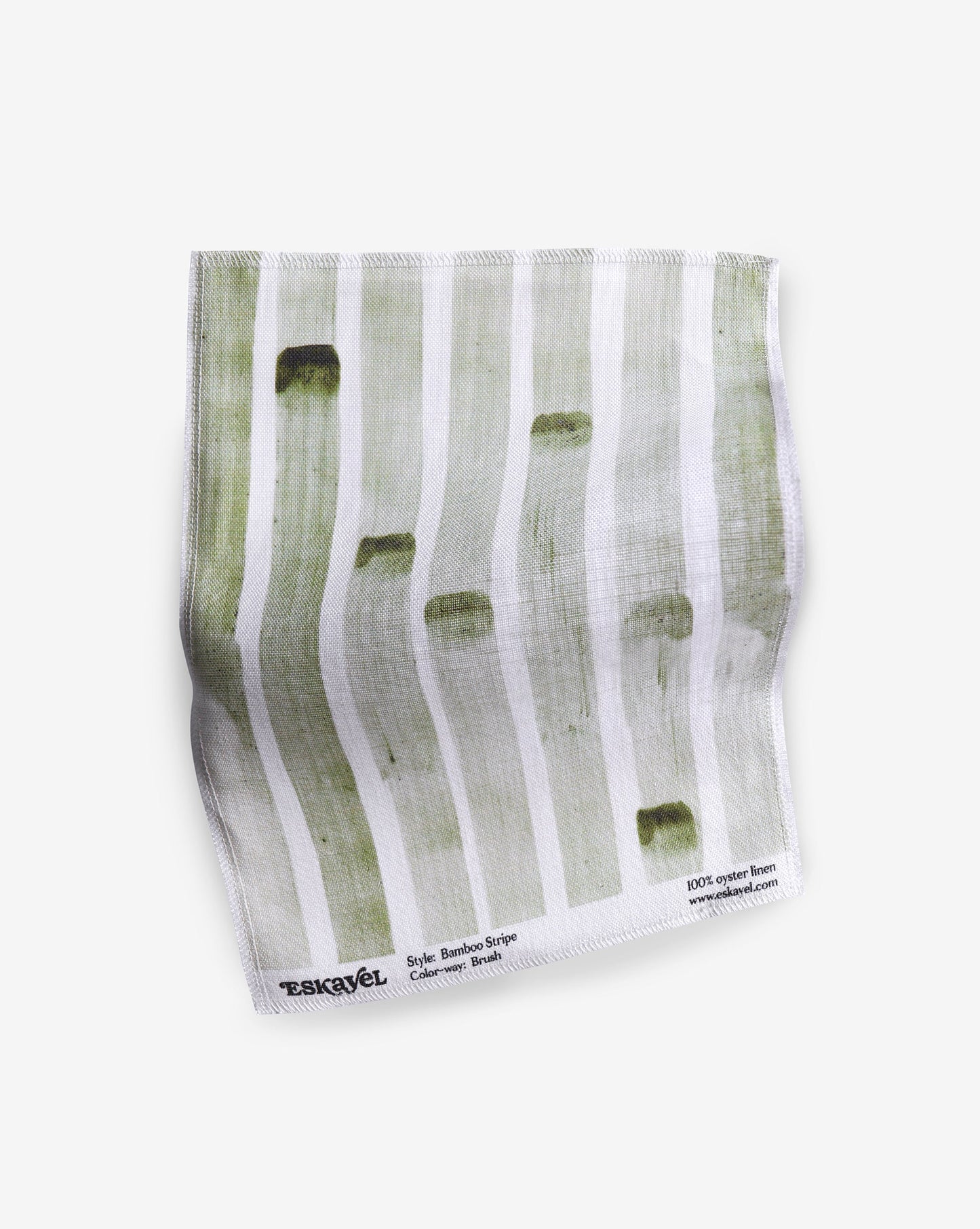 A high-end Bamboo Stripe Fabric fabric with green and white stripes on it