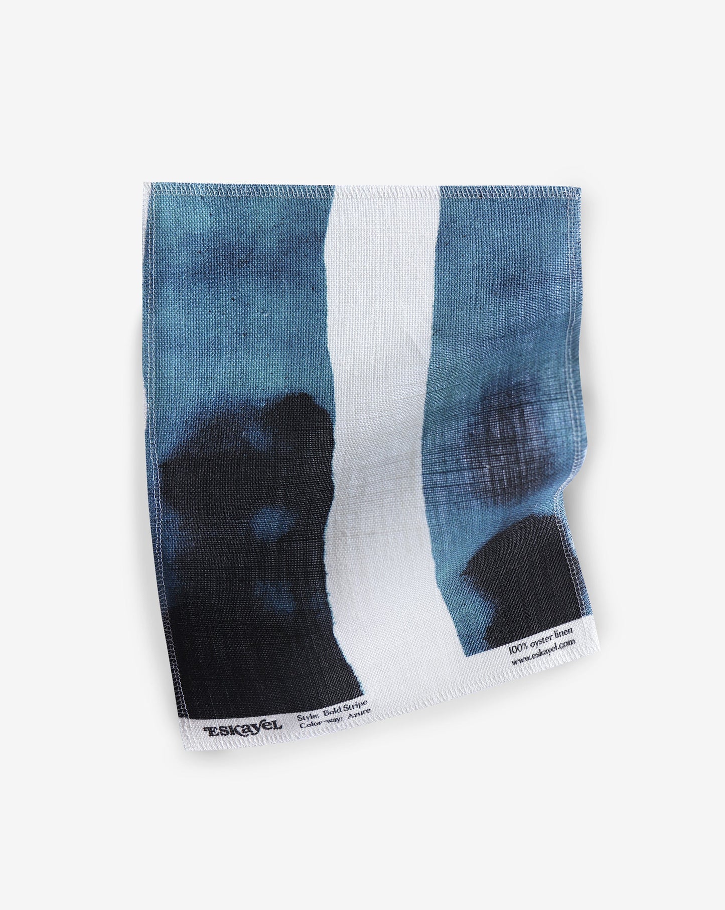 A Bold Stripe Fabric Azure fabric with an abstract design