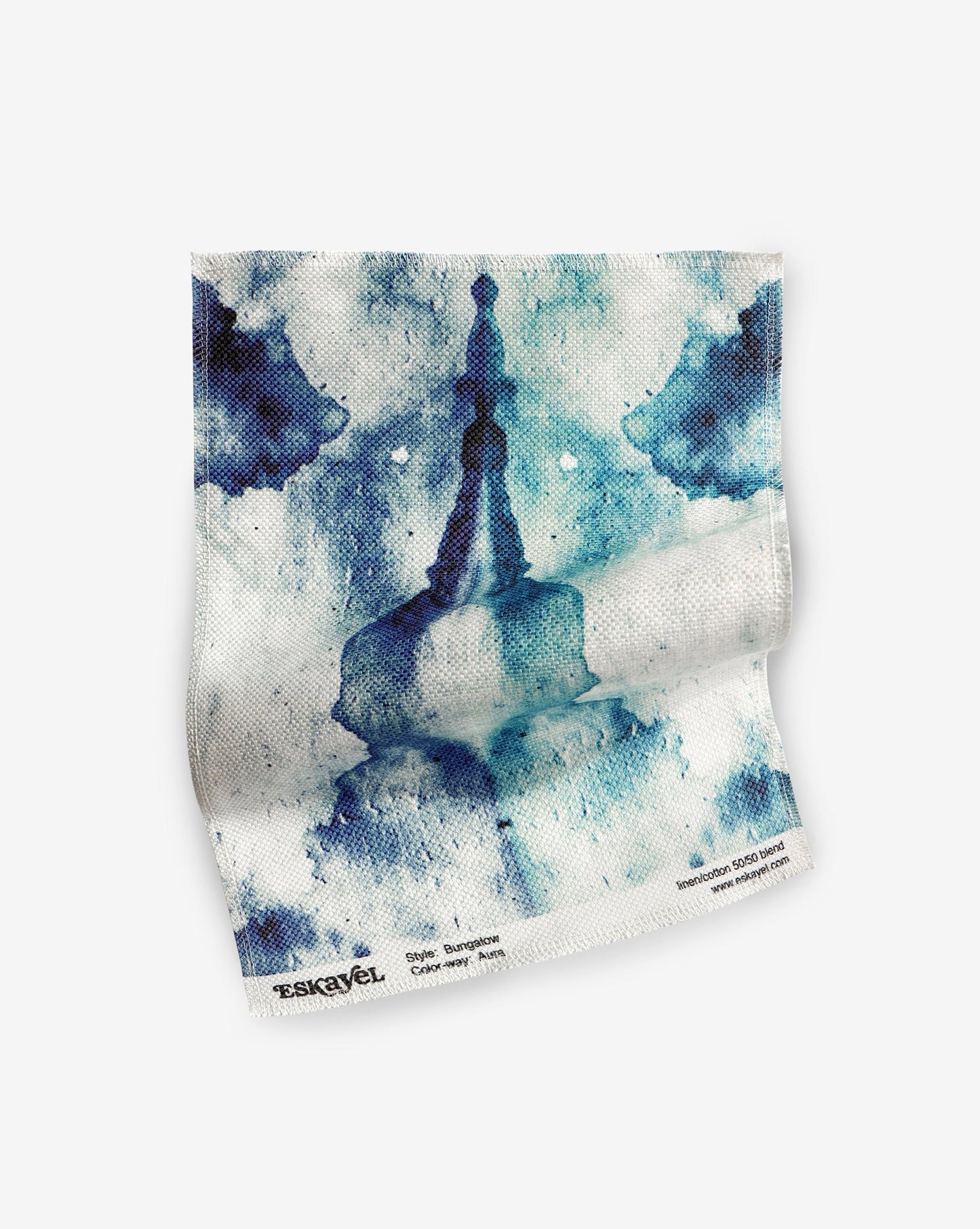 The Bungalow Fabric Aura in blue watercolor on a paper capsule collection