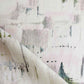 A close up of an abstract painting on a pink and green Cherifia Fabric or Duomo