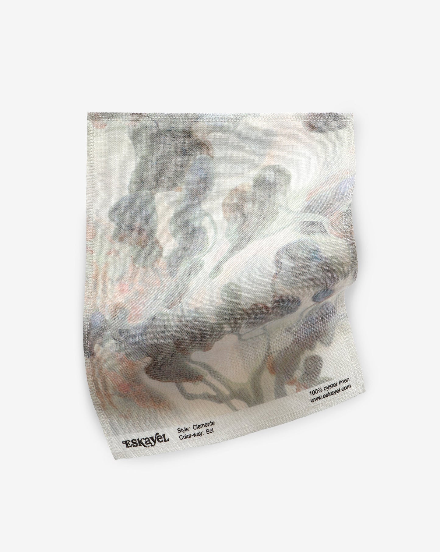 A piece of Clemente Fabric Sol with a high-end custom wallpaper featuring an image of flowers on it