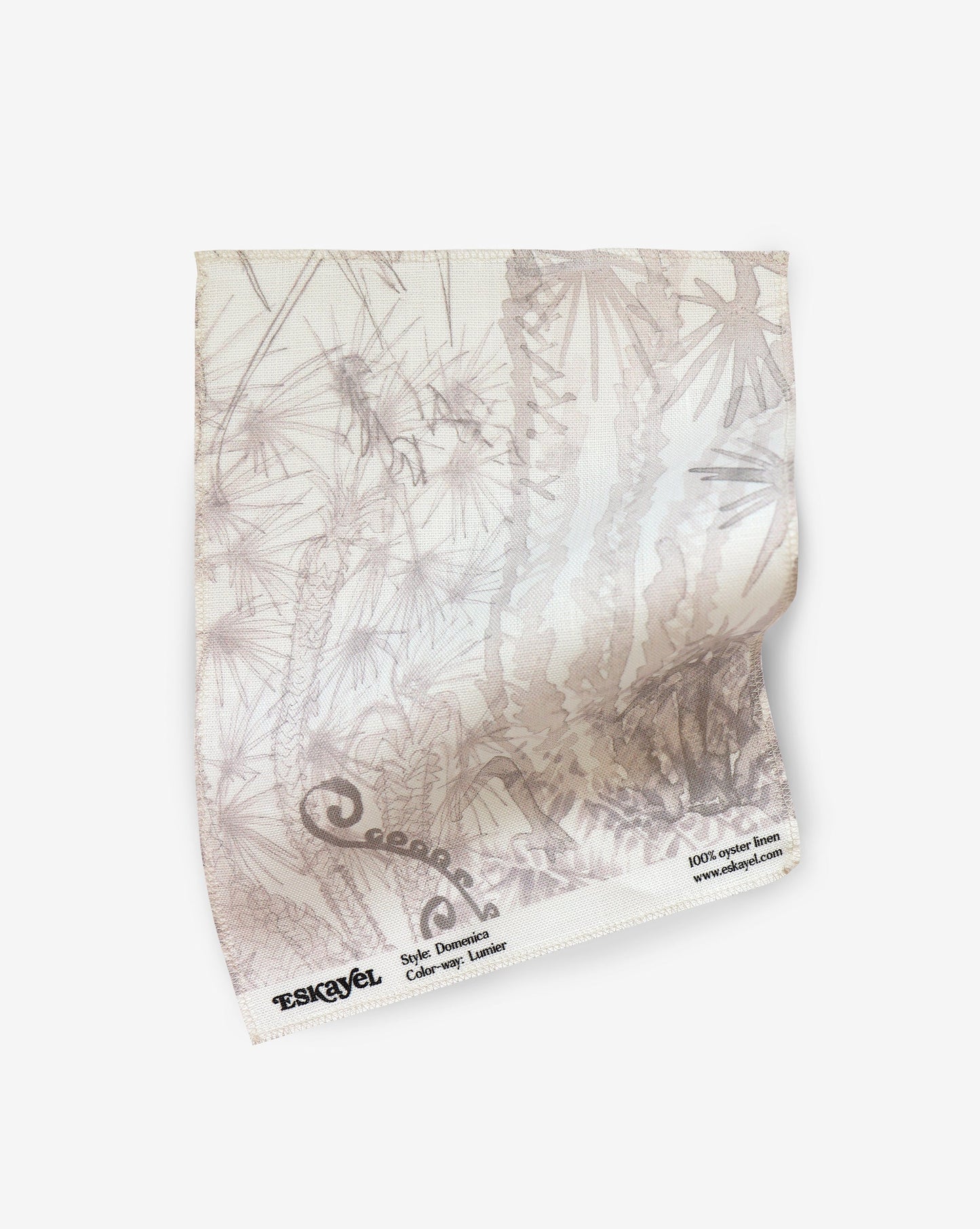 A Domenica Fabric Sample Lumier piece of paper with a drawing on it