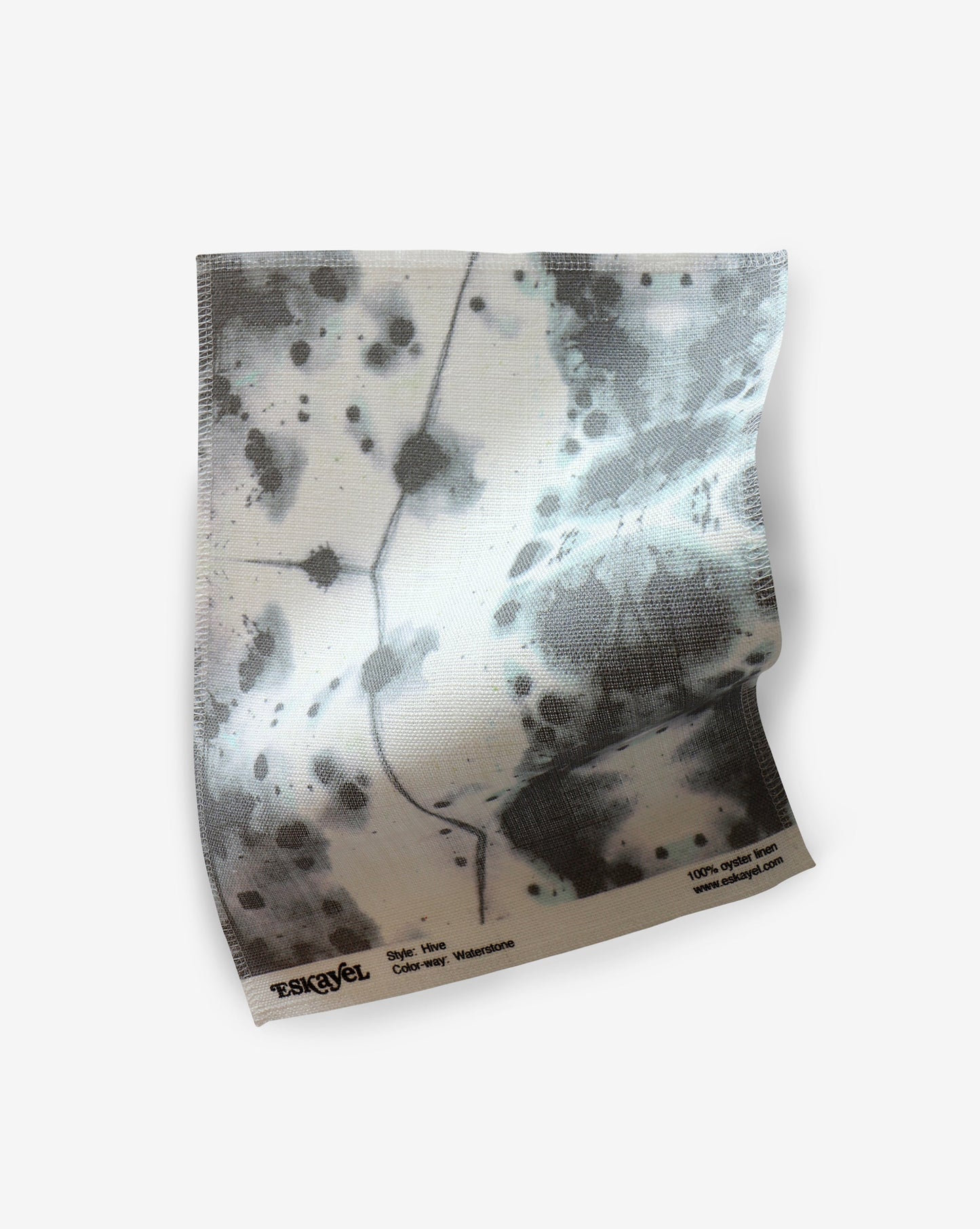 A black and white Hive Fabric Sample map on a piece of Waterstone