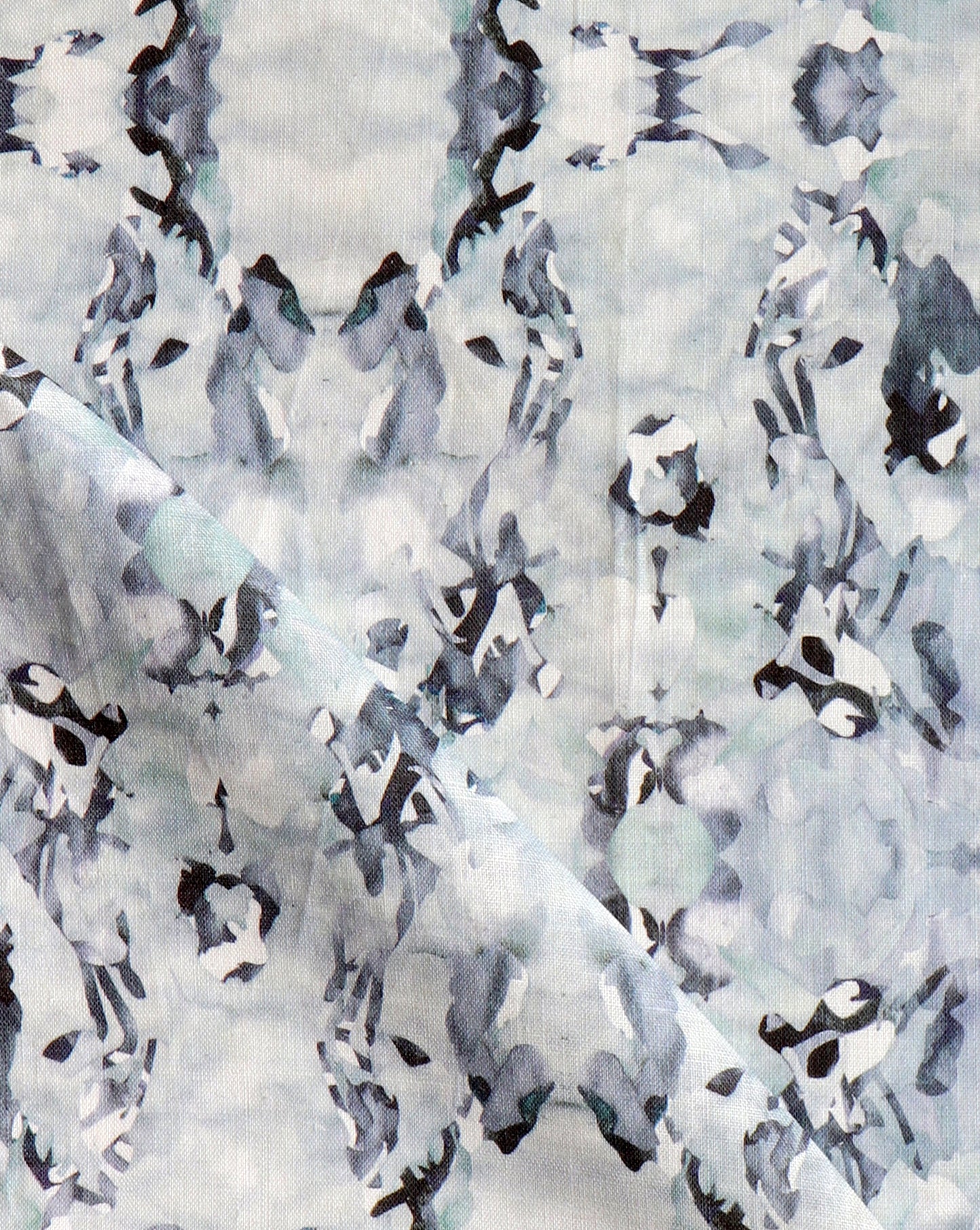 A close up of a blue and white Huerfano Fabric, part of the Presidio Collection, featuring the Navy colorway