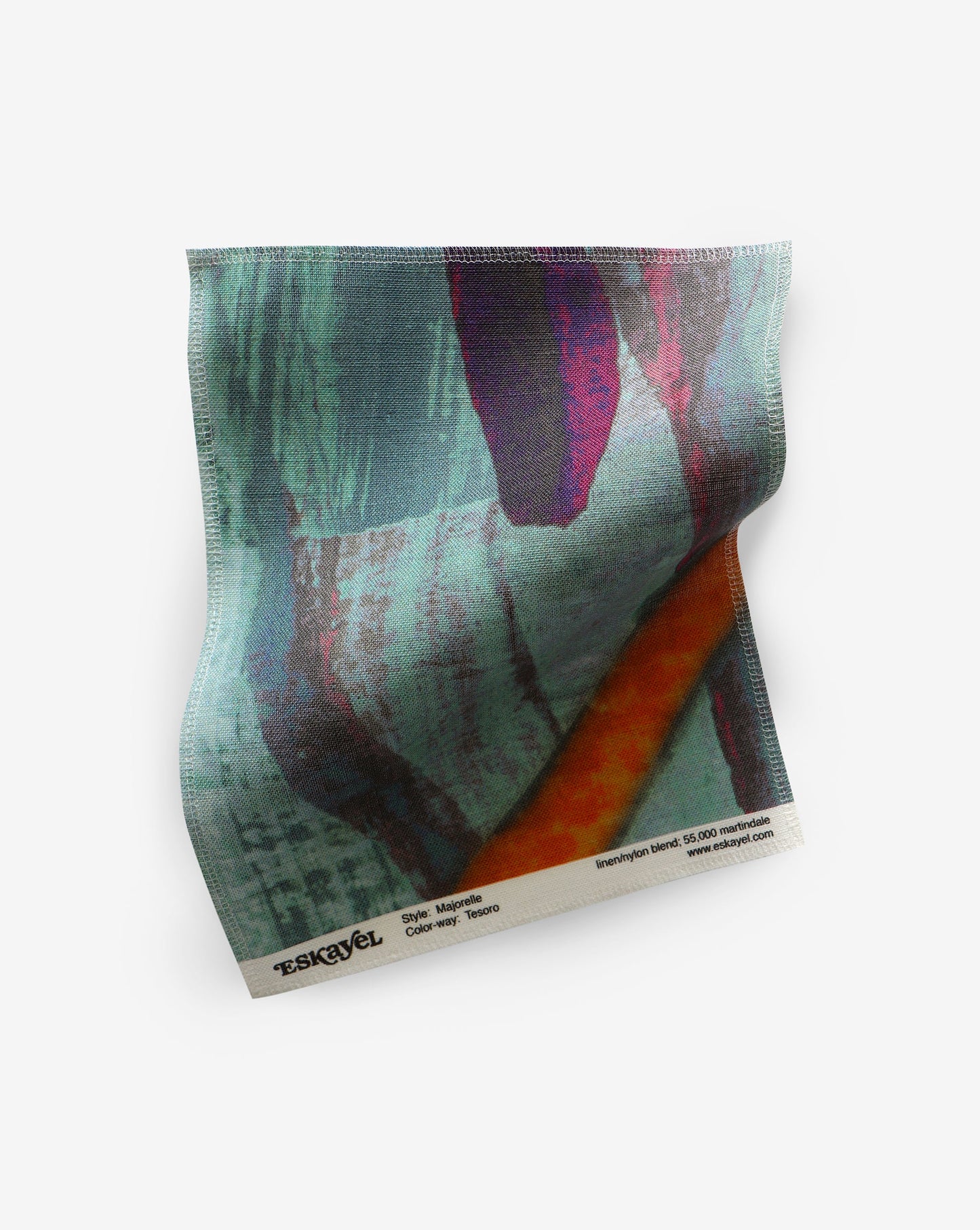 An abstract painting on a Majorelle Fabric Sample Tesoro