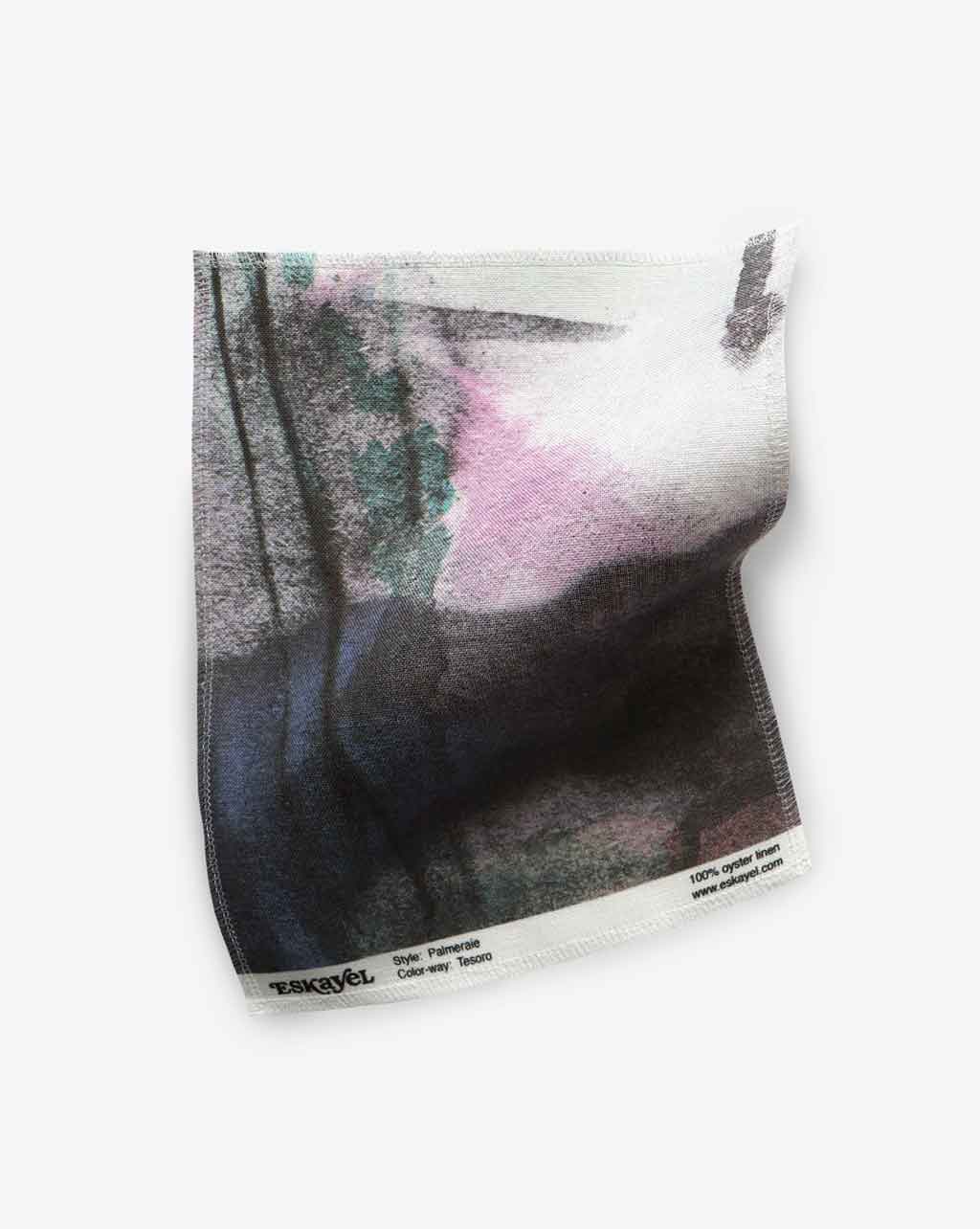 A Palmeraie Fabric handkerchief with an image of a painting on it in Marrakech.