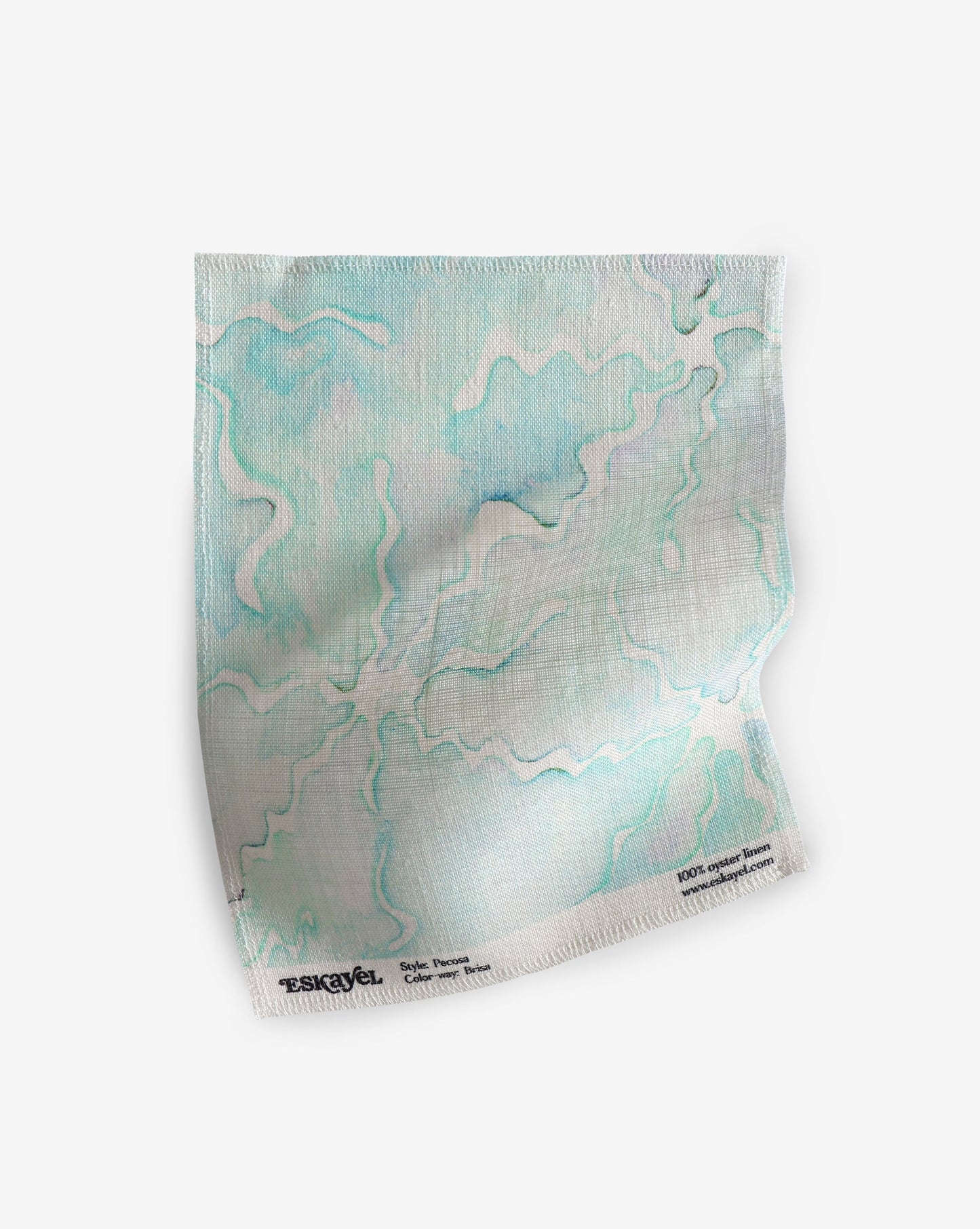 A Pecosa Fabric Brisa with a blue and white pattern on it