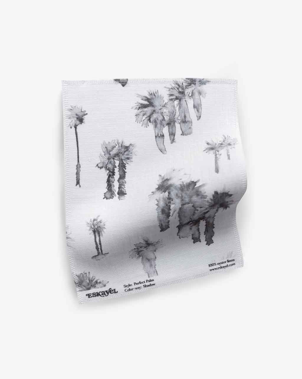 A luxury Perfect Palm Fabric Shadow with a watercolor style showcasing palm trees