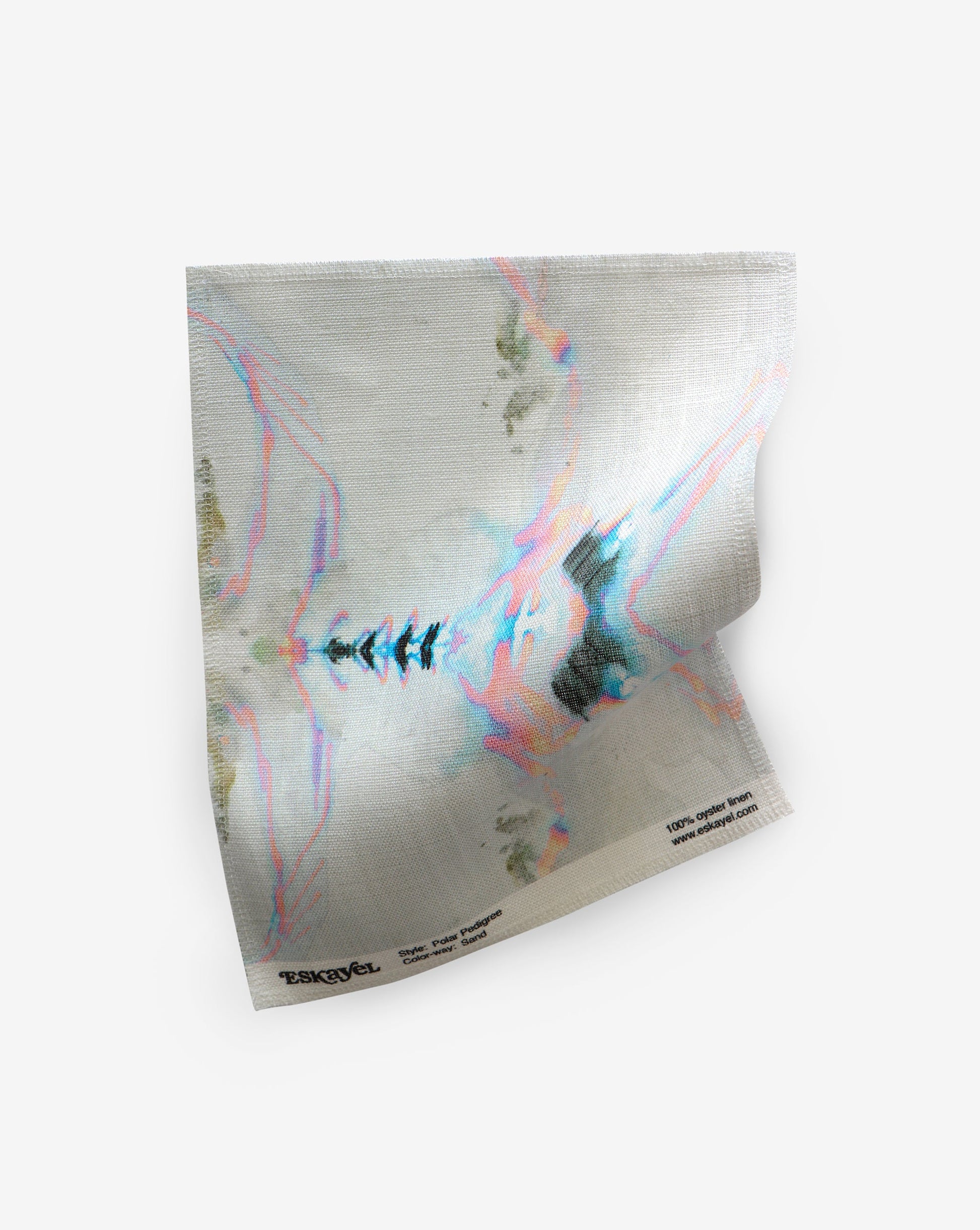 Sample: A colorful pattern on a Polar Pedigree Fabric Sample Sand