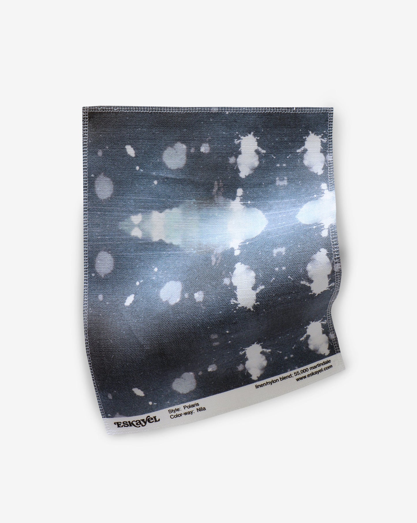 An image of a black and white print on Polaris Fabric Nila