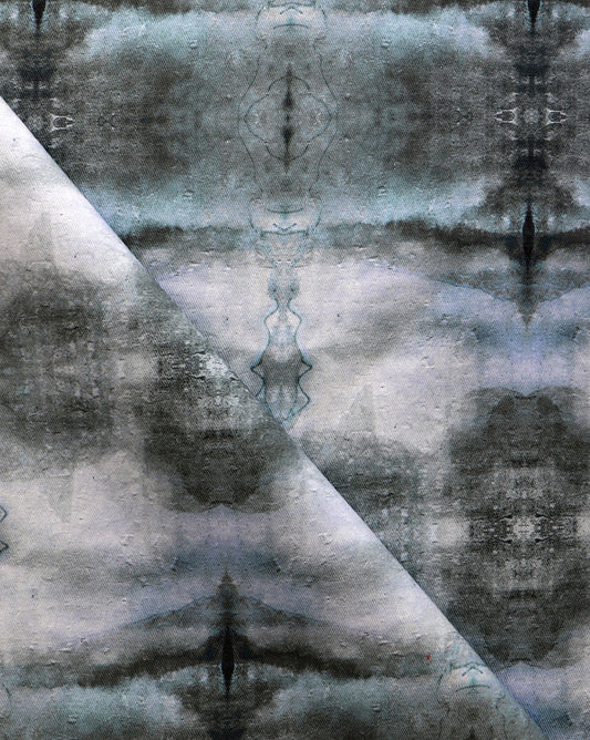 A Poolside Fabric Indigo high-end textile with a pattern on it