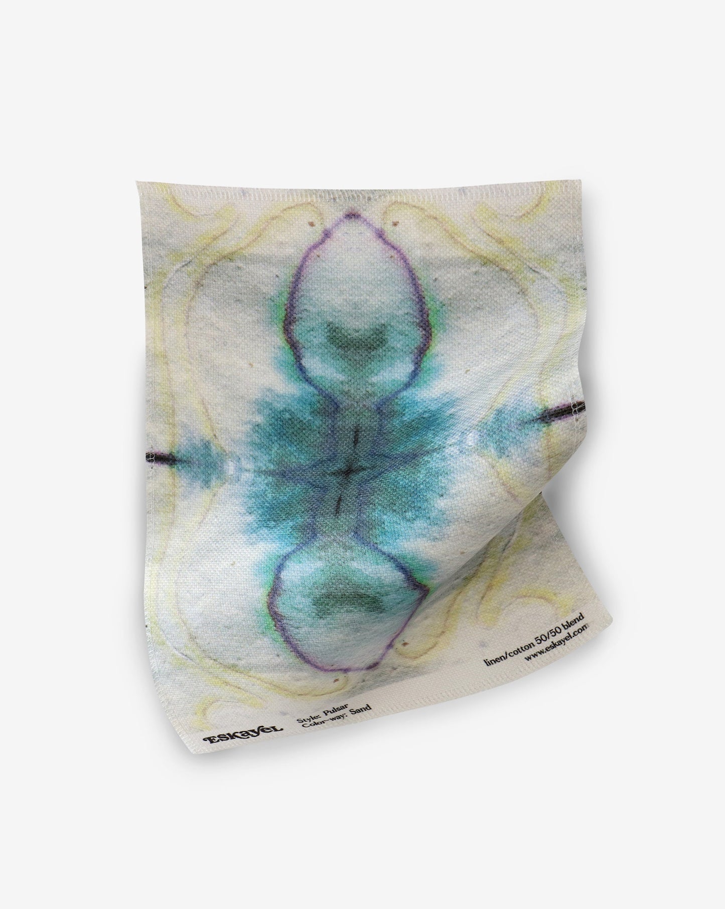 A blue and green tie dye pattern on a Pulsar Fabric Sand