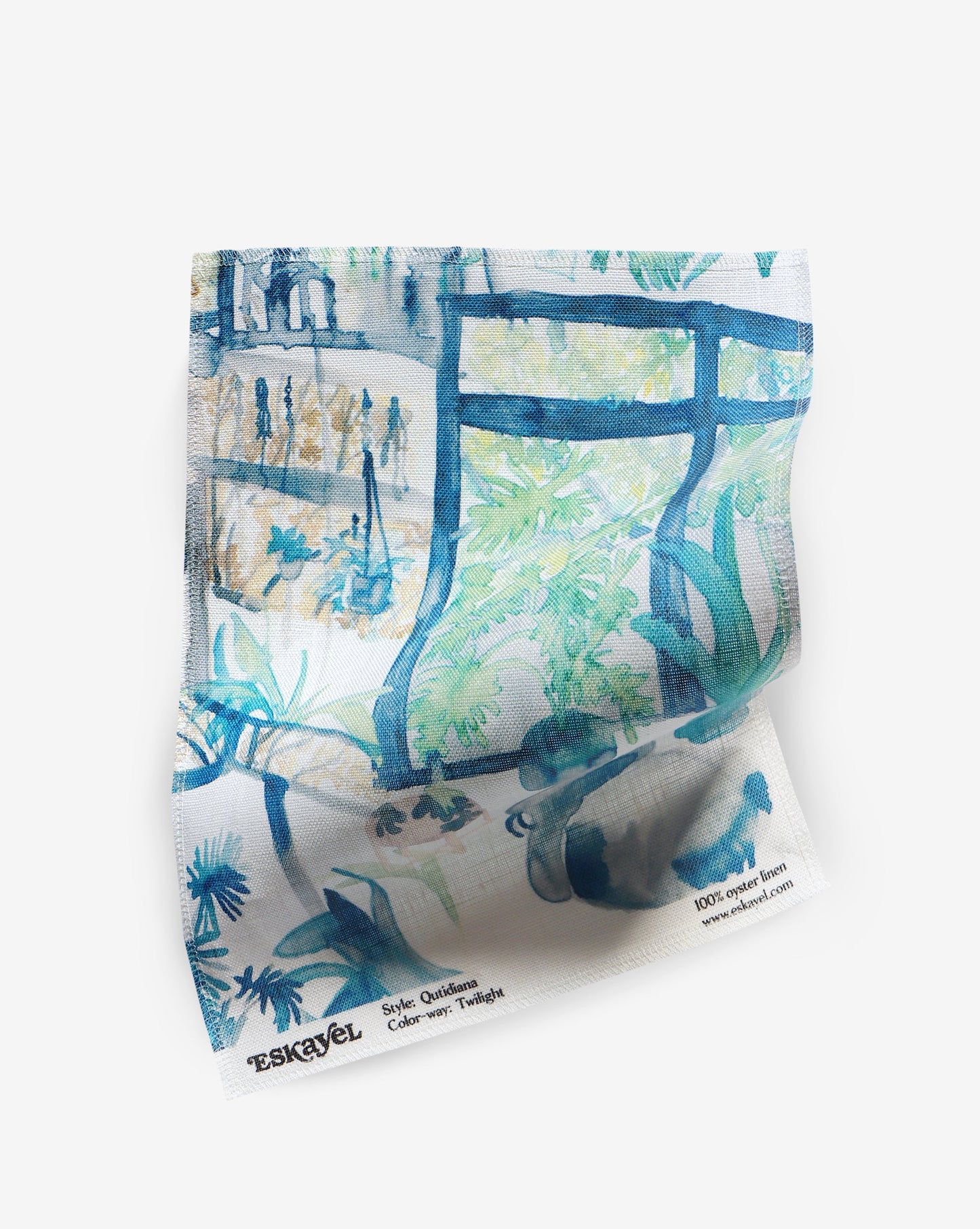 A sample with a Quotidiana Fabric Twilight design on it