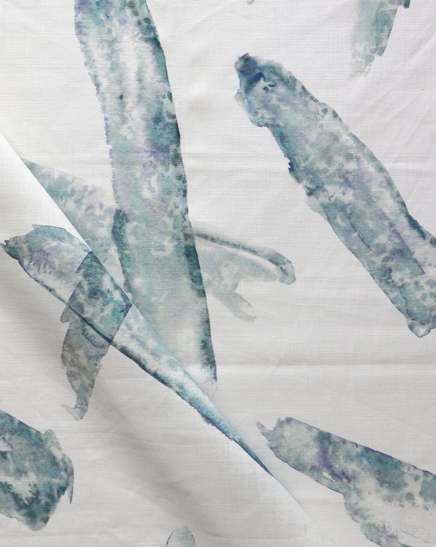 A Splinter Fabric with a splinter pattern and blue and green leaves on it