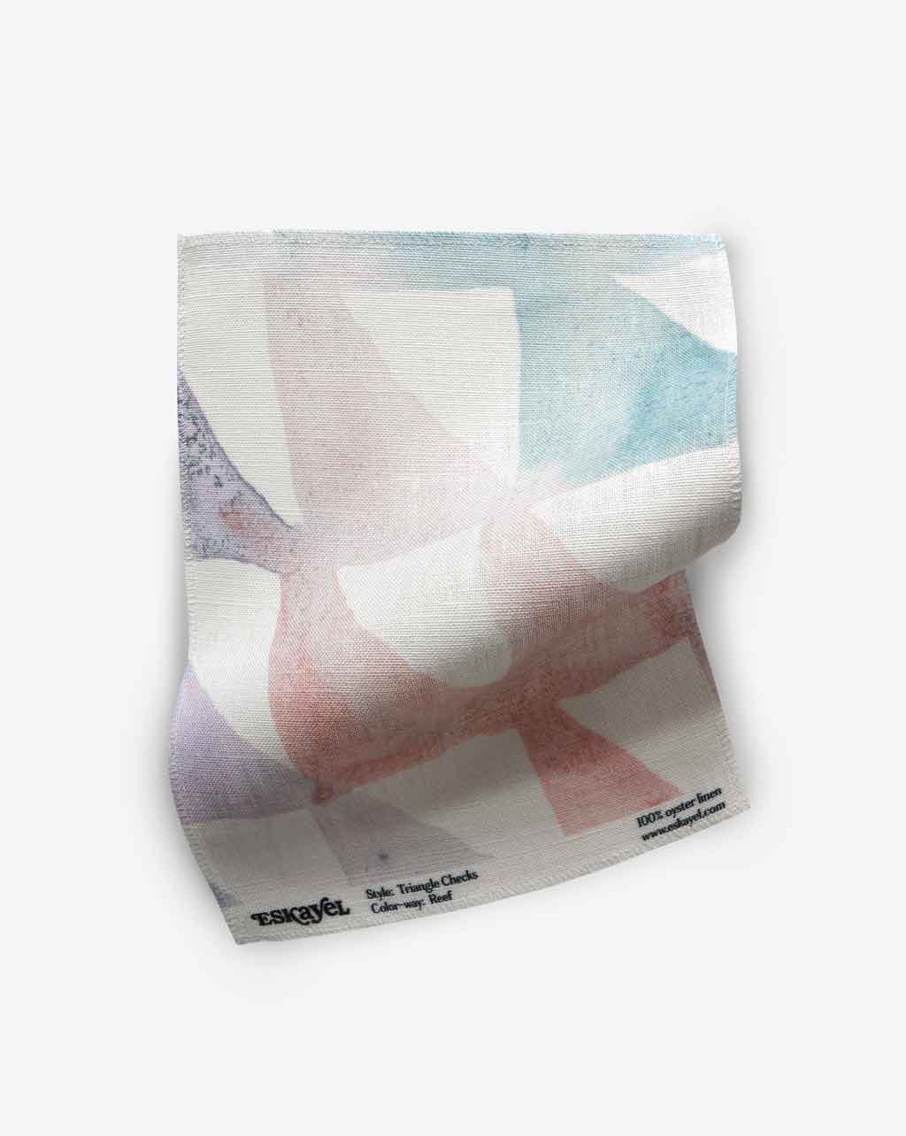 A luxurious Triangle Checks Fabric Reef piece with a colorful pattern on it