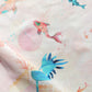 A pink and blue Water Signs Fabric Multi with koi fish on it