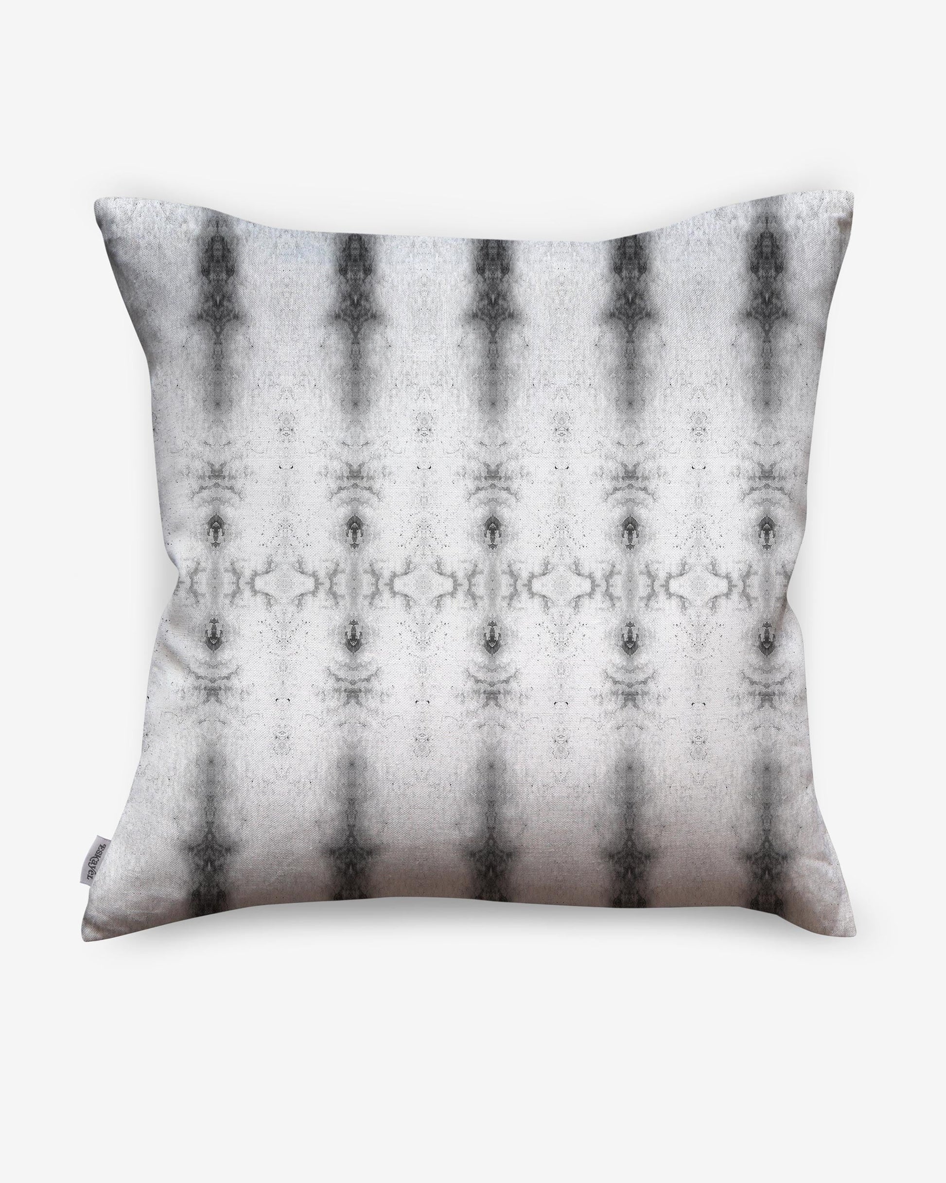 A black and white Akimbo 7 Pillow Greyscale with a geometric pattern