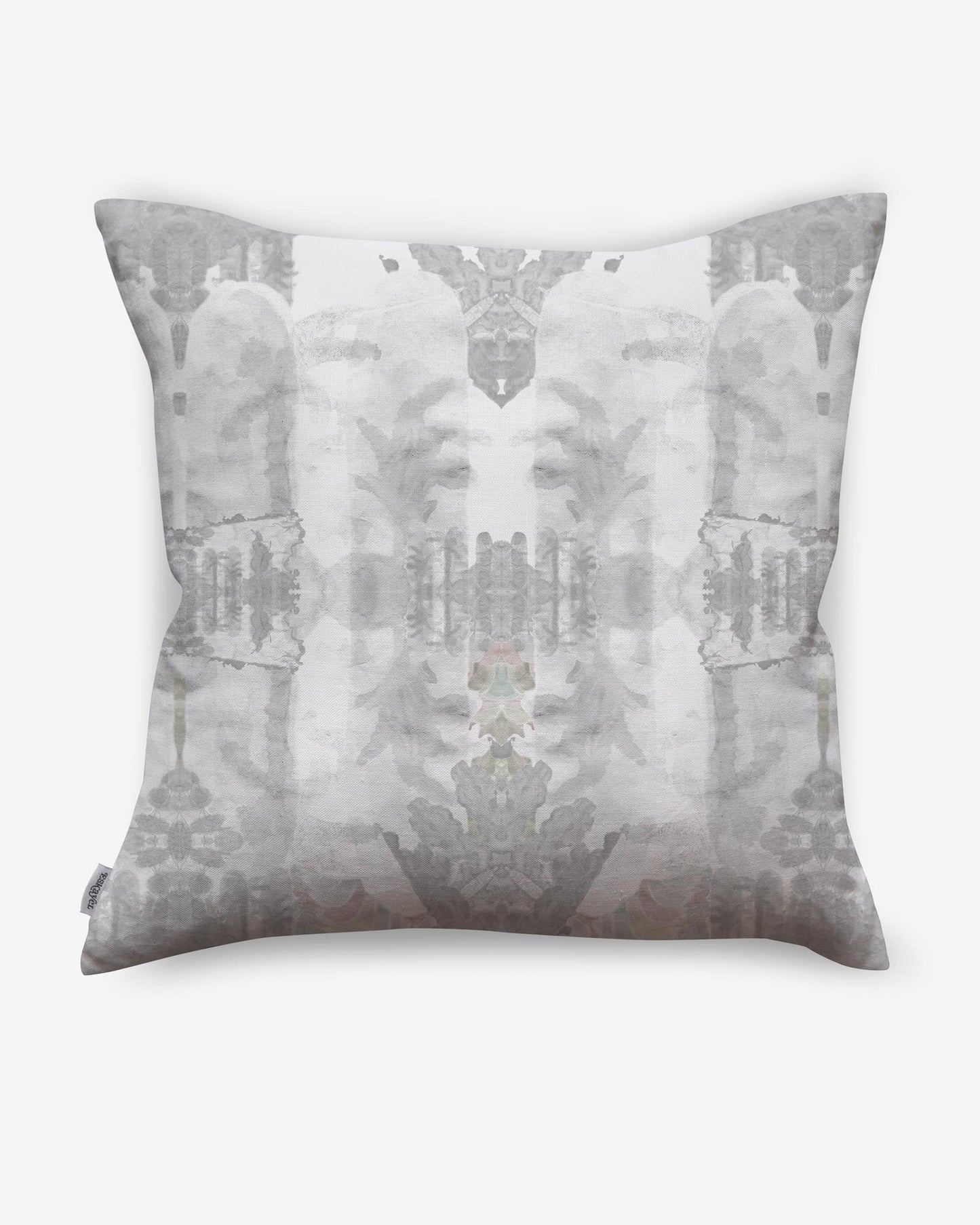 A Clairmont Pillow Ash from the Presidio Collection with a custom design on luxury fabric