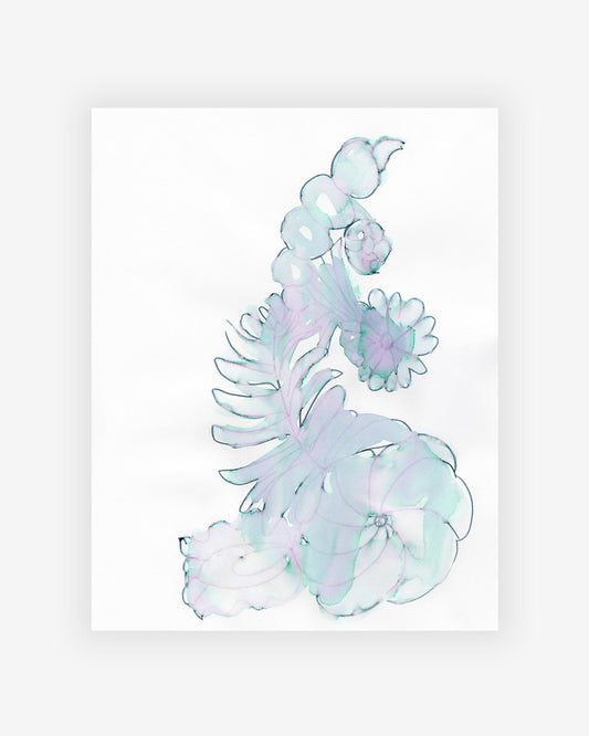 An artist's Belize Blooms Print of a flower on a white background, an original artwork