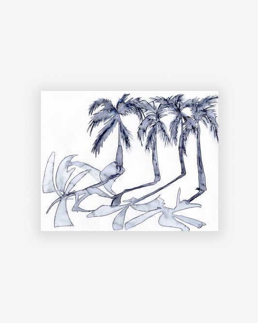A Palm Shadow Print by the Eskayel founder on a white background