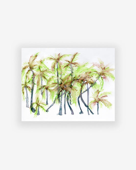 A Hermosa Print of palm trees on a white background, created by Shanan Campanaro
