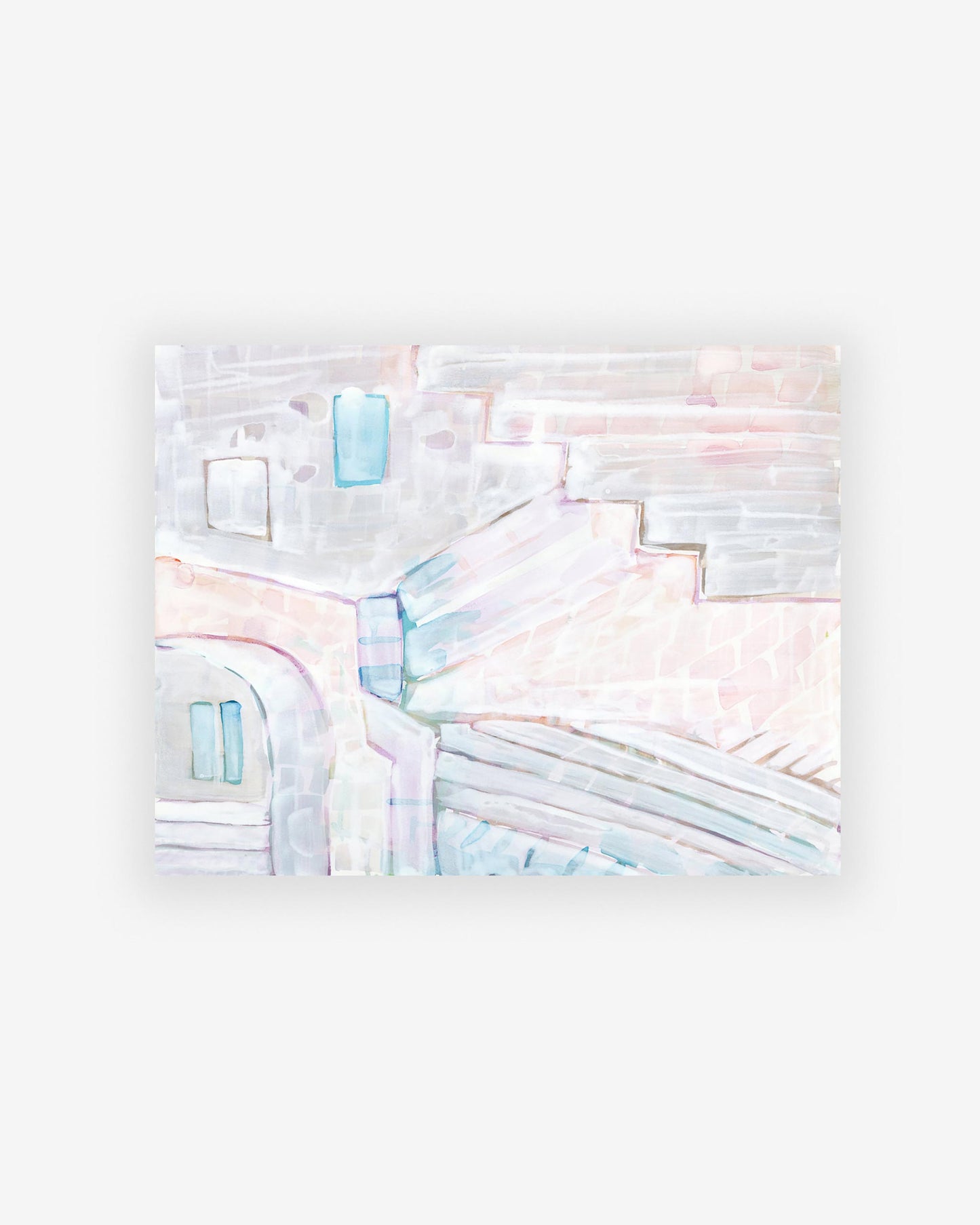 original La Scala Print by the artist, depicting a building on a white background