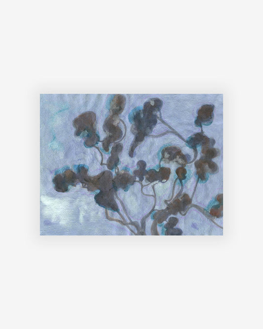 An Mallee Print by the artist and Eskayel founder, depicting a tree on a blue background