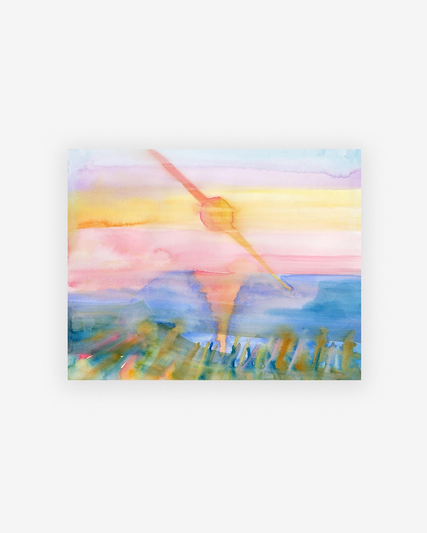 A Prouts Neck Print, showcasing a sunset on a white background, by an artist