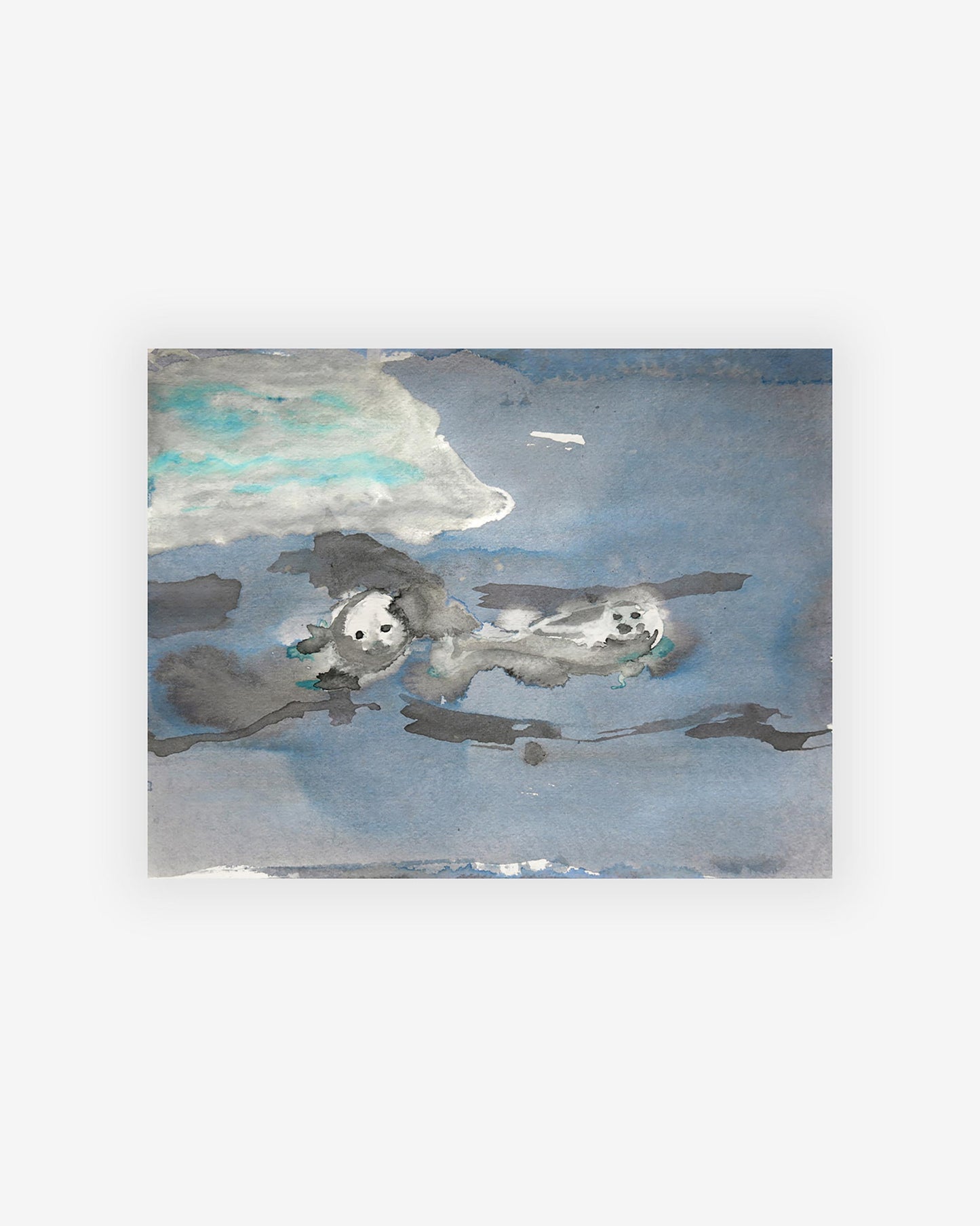 An artist's original watercolor painting of the Seal Cub Print