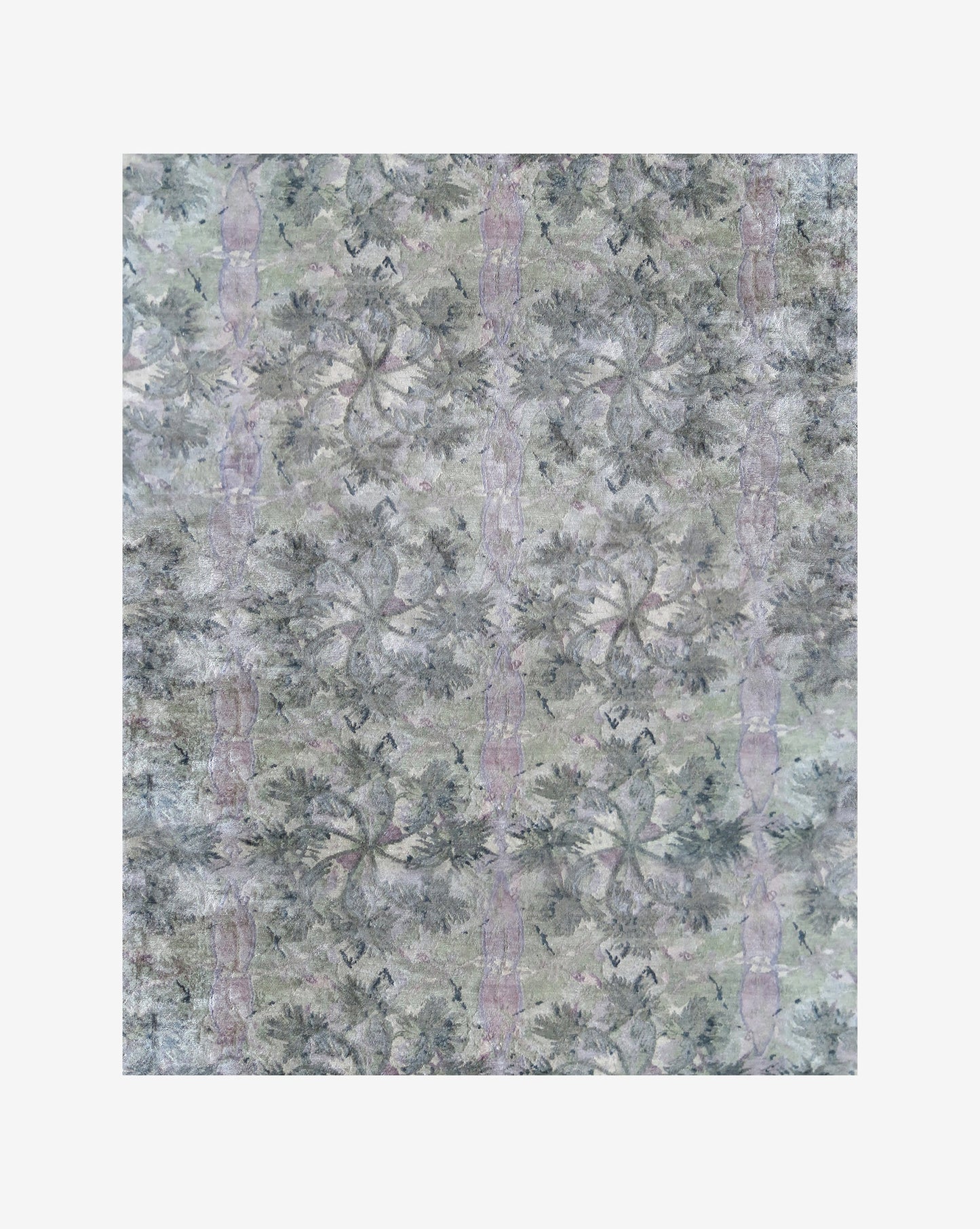 A Laurel Forest Hand Knotted Rug Dove with an abstract pattern on a white background