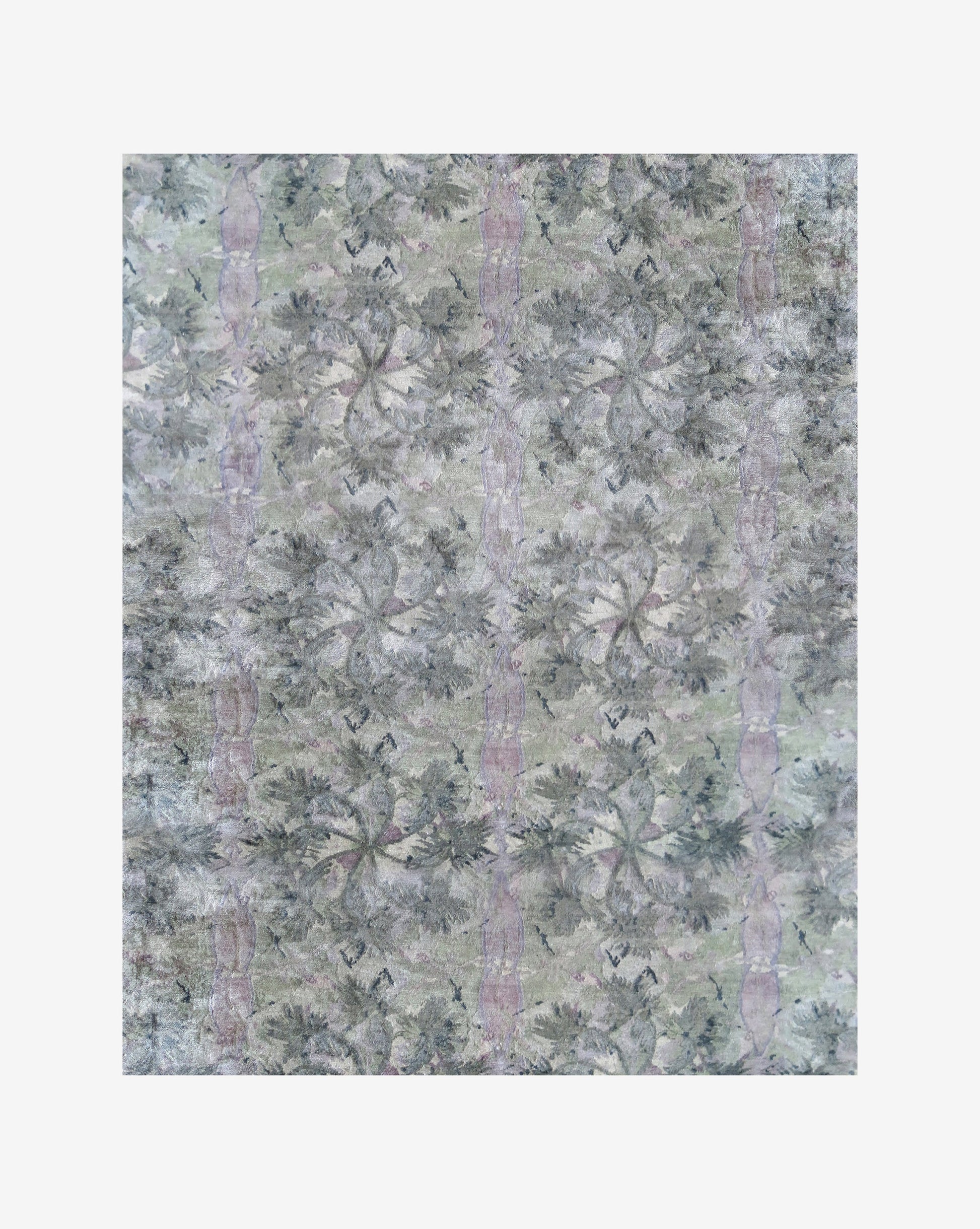 A Laurel Forest Hand Knotted Rug Dove with an abstract pattern on a white background