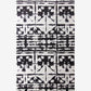 A Banda Flatweave Rug Black And White with geometric designs