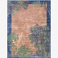 A blue and brown Adriatico Hand Knotted Rug from the Salentu Collection, featuring a floral pattern