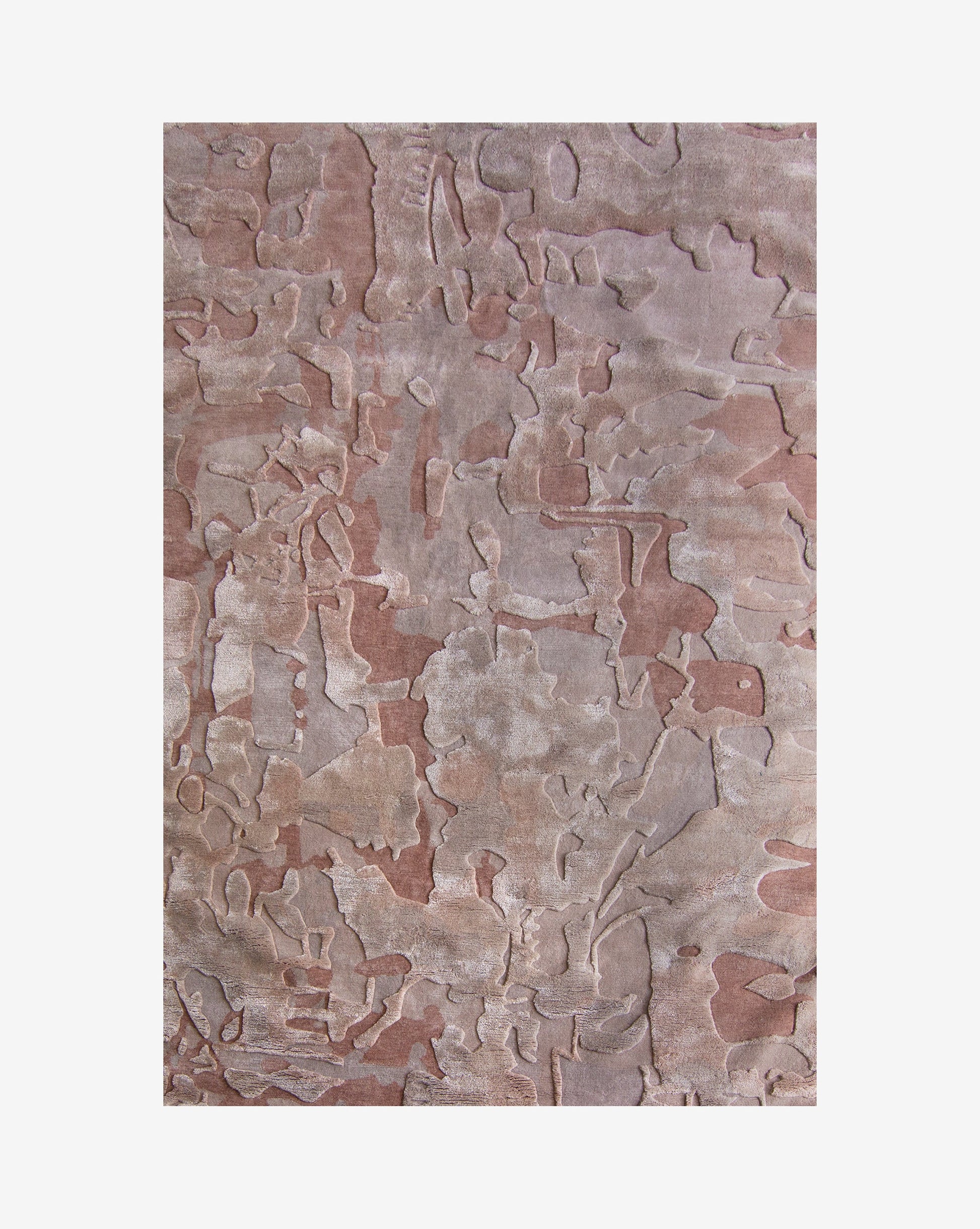 A Kotoubia Hand Knotted Rug with a brown and beige pattern on it