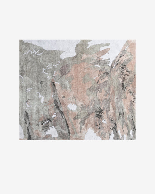 A painting of an elephant on a Reflettere Hand Knotted Rug Alba