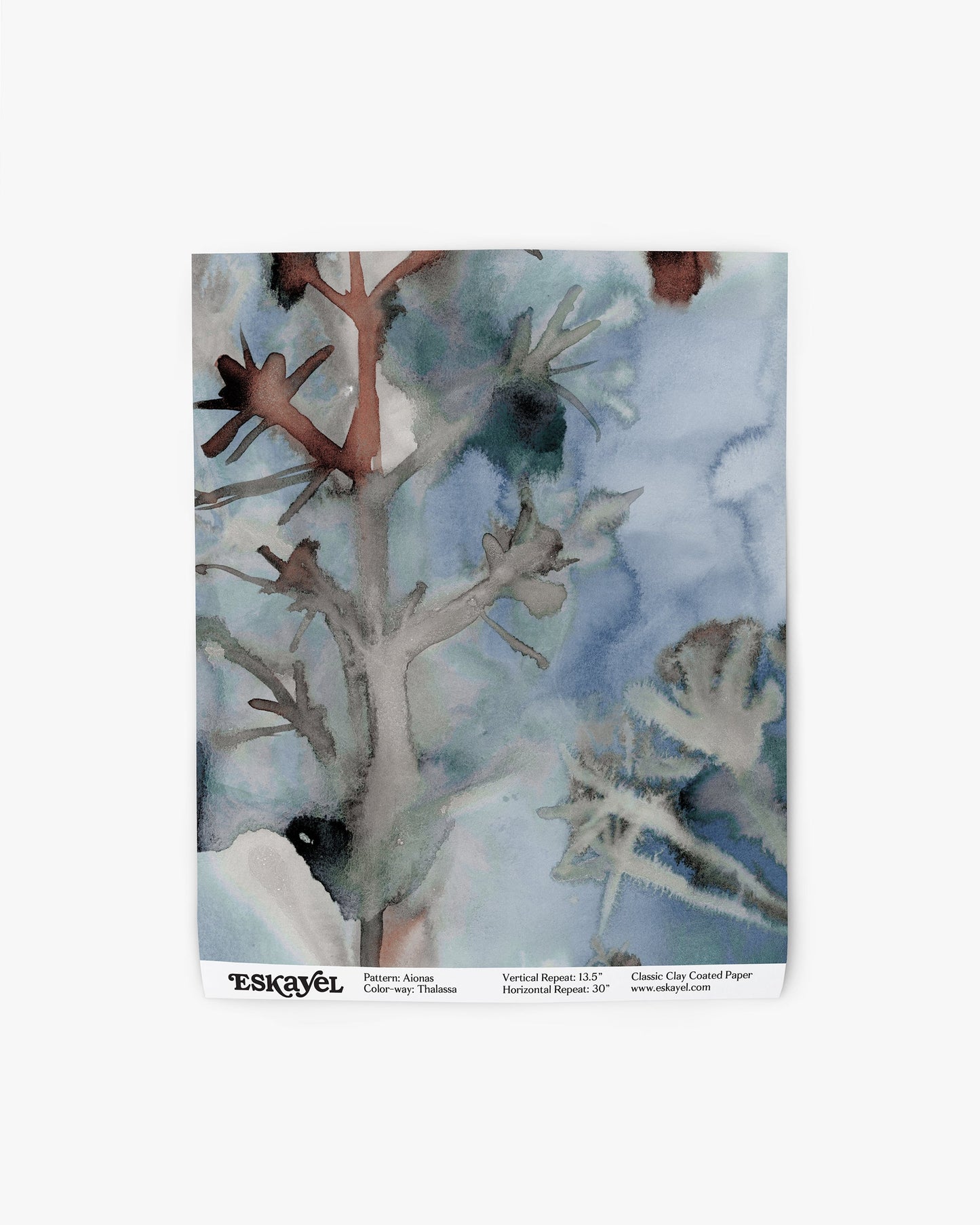 Aionas Wallpaper of a tree on a blue background is ideal for fabric or high-end wallpaper