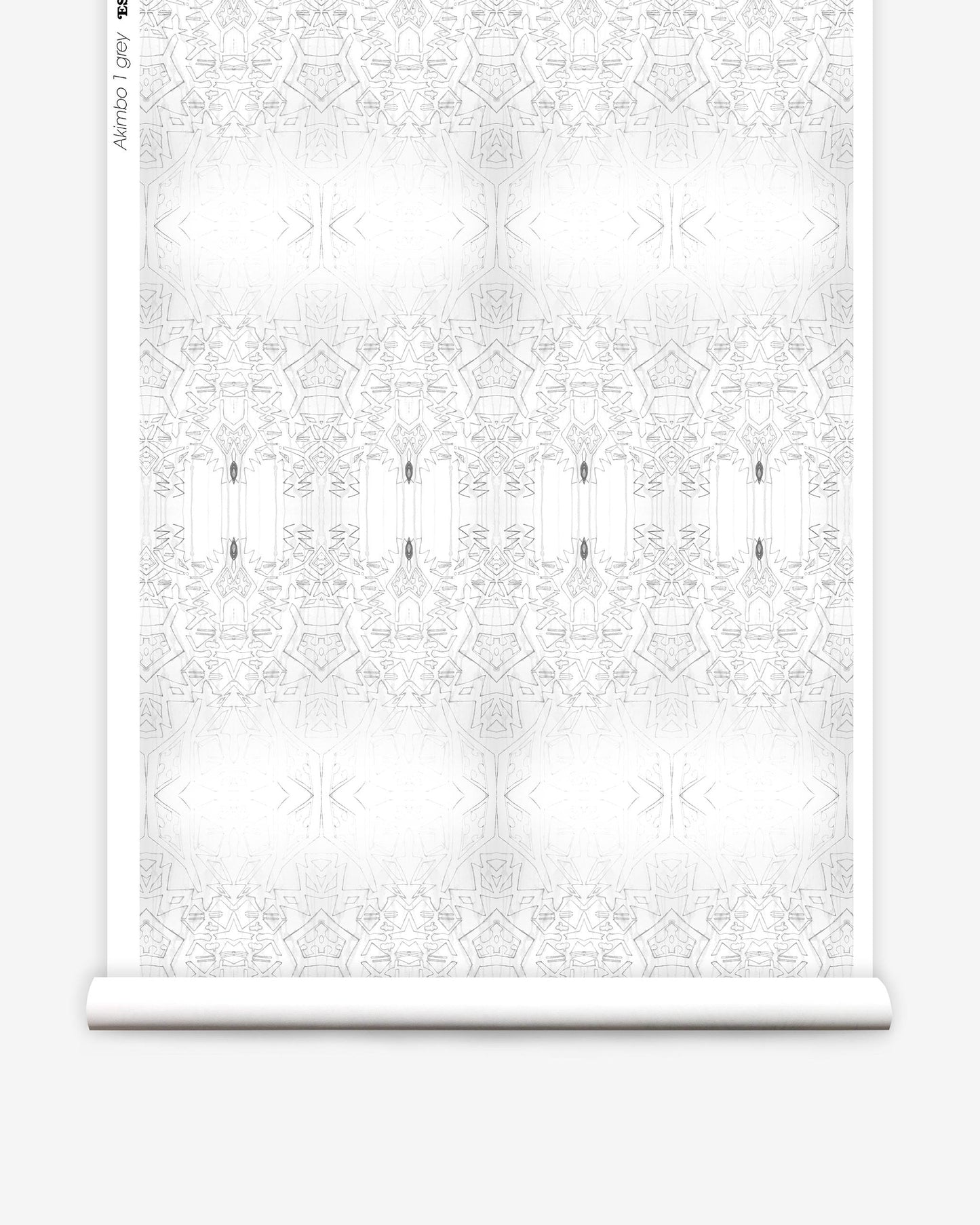 A white Akimbo 1 Wallpaper Greyscale with a pattern on it