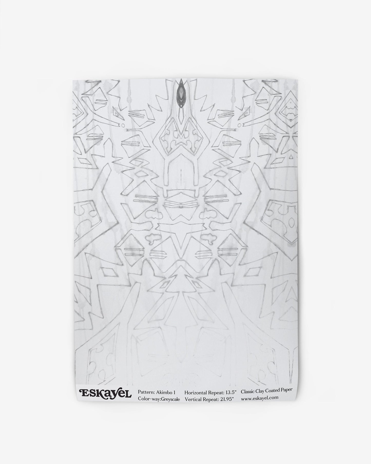 A black and white Akimbo 1 Wallpaper Sample Greyscale drawing on wallpaper