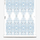 A roll of Akimbo 2 Wallpaper with a blue and white graphic geometric pattern