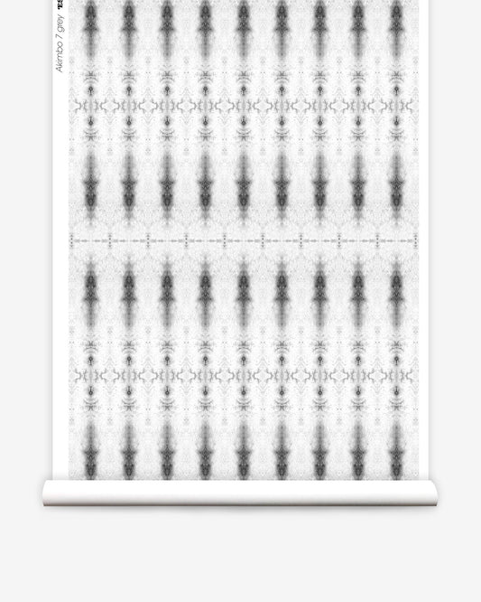 A monochrome pattern on a roll of Akimbo 7 Wallpaper Greyscale