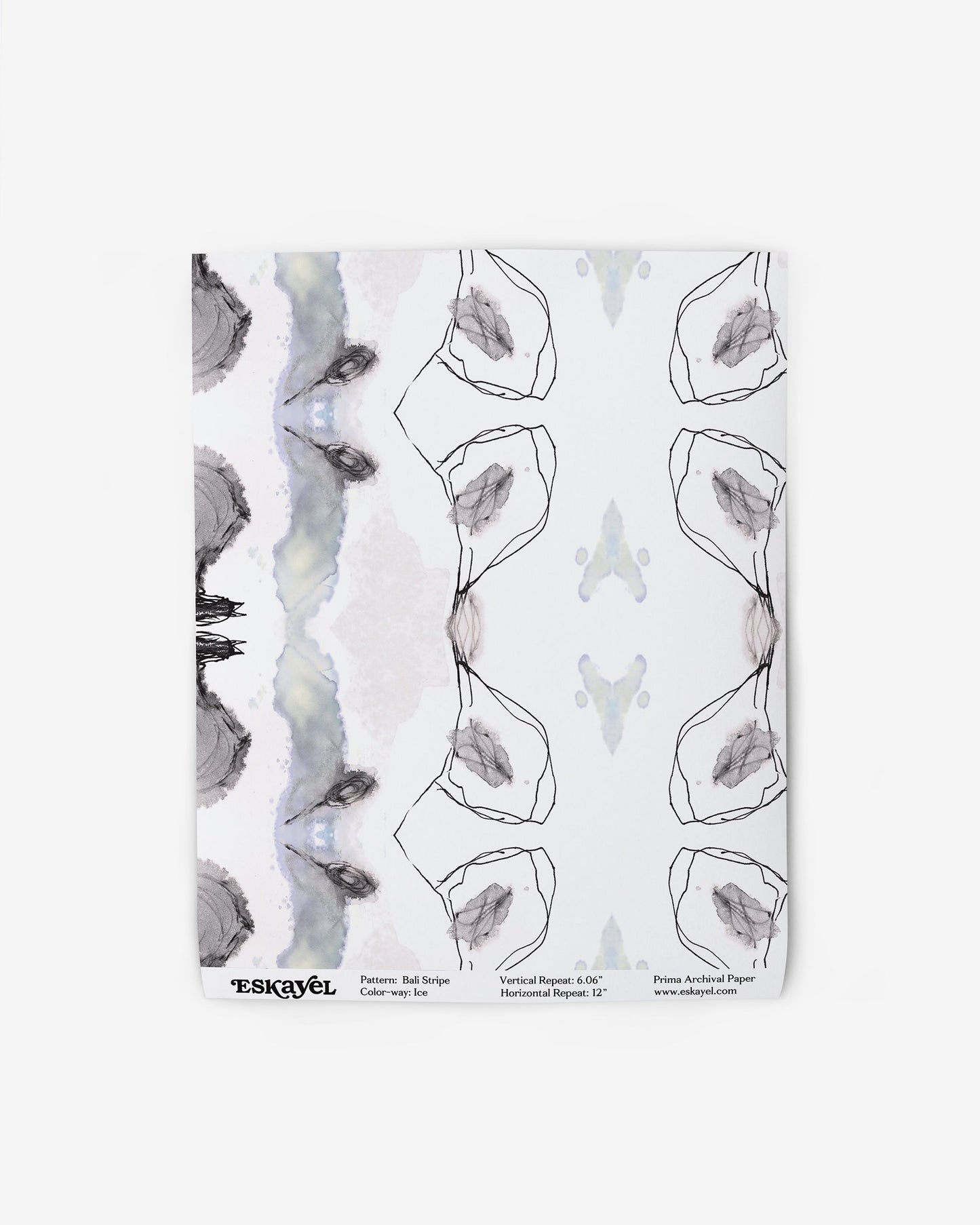 A Bali Stripe Wallpaper Ice with a white and grey abstract aesthetic design on it